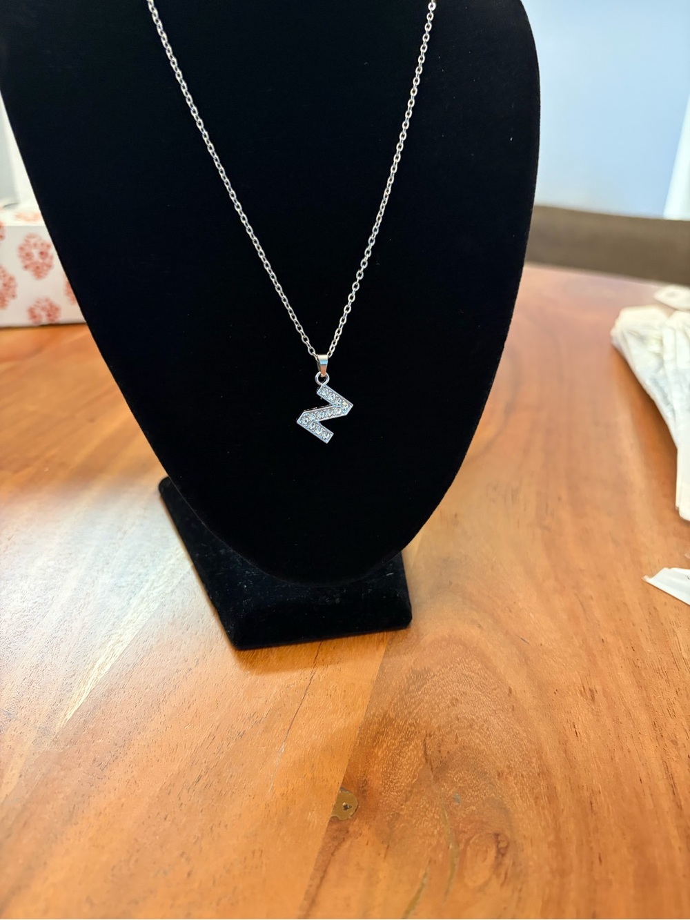 Silver N Pendant Necklace - Silver